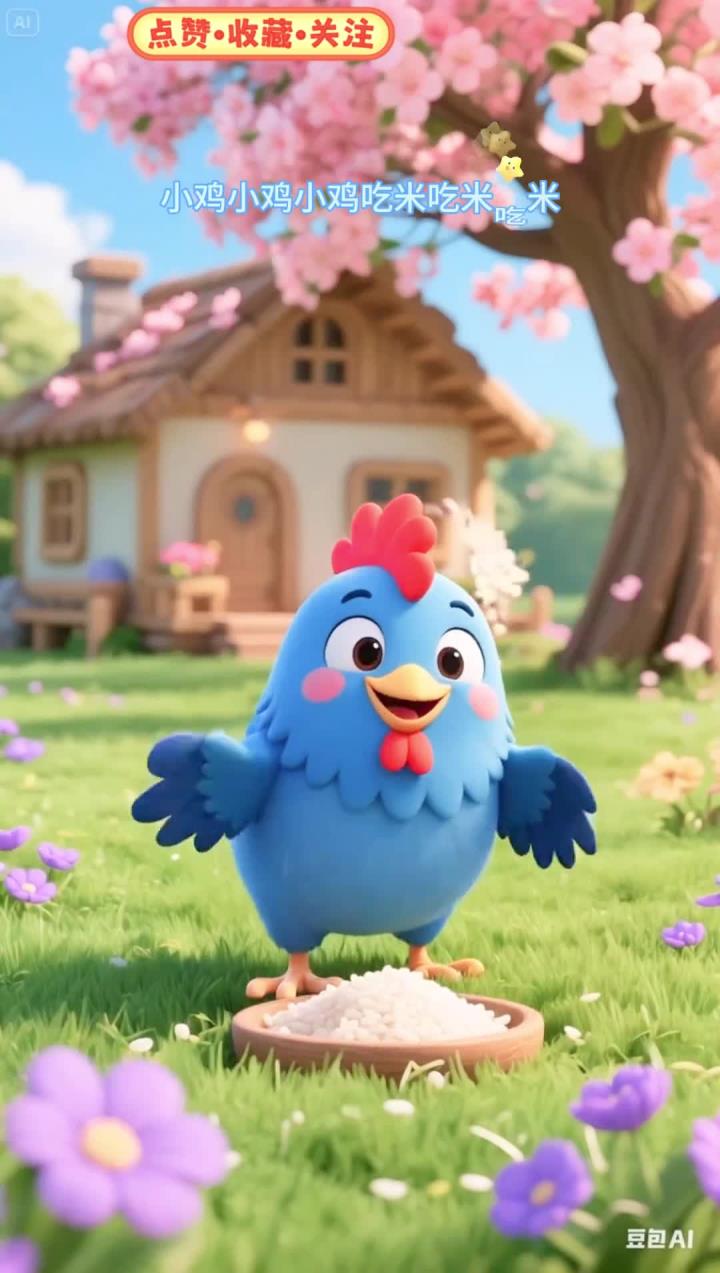 儿歌《小鸡吃米》