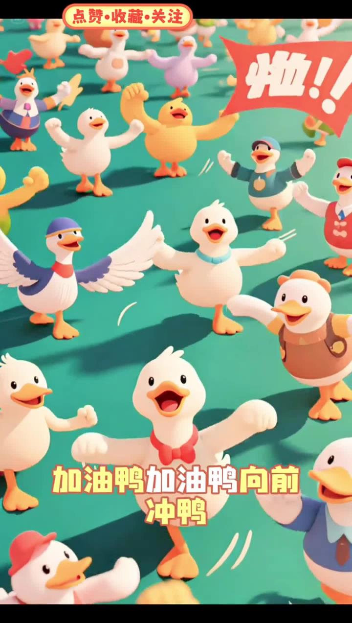 启蒙早教儿歌—《加油鸭》加油鸭 加油鸭 向前冲鸭,苍天鸭 大地鸭 我的马鸭,你好鸭