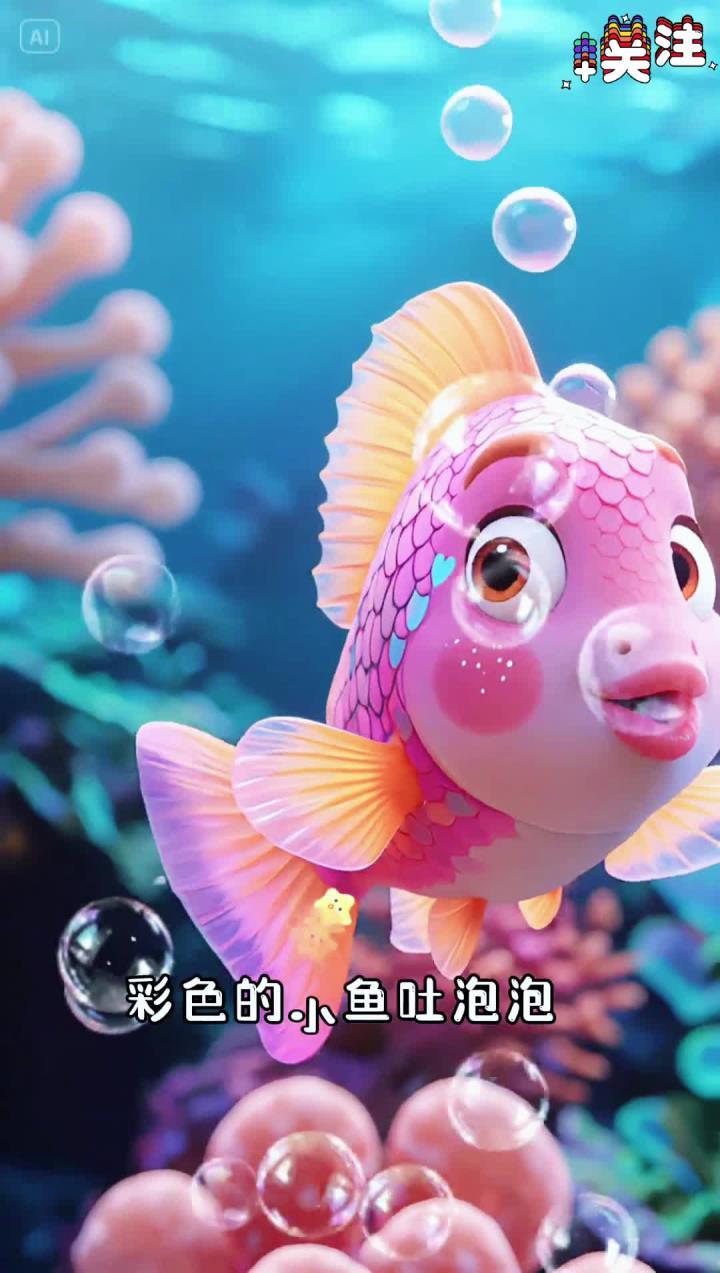 可爱的小鱼吐泡泡喽