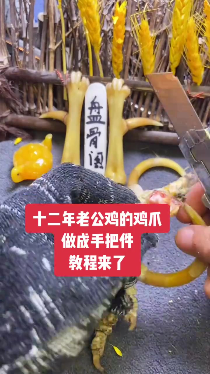 十二年的老公鸡的爪子做成手把件,好看吗?