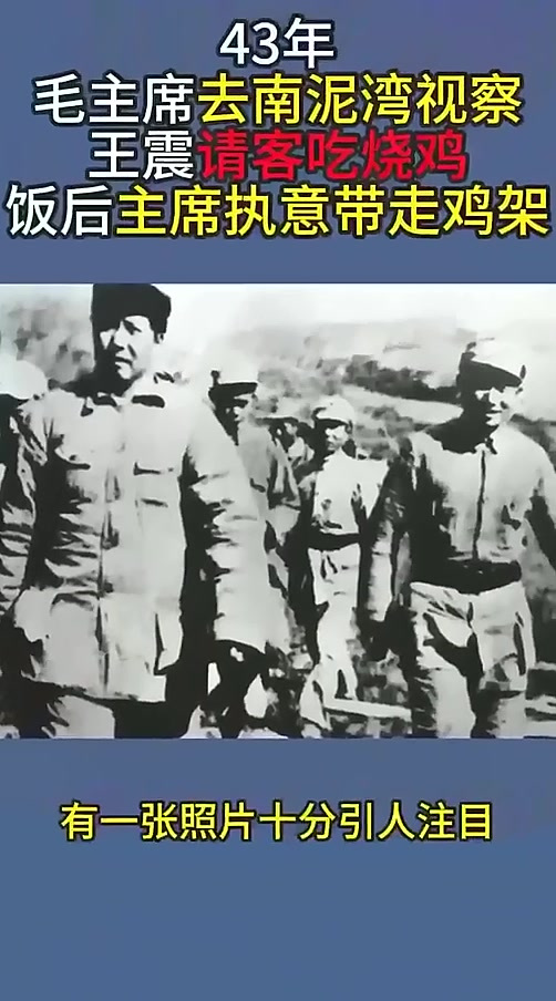43年毛主席去南泥湾视察,王震请客吃烧鸡,饭后主席执意带走鸡架