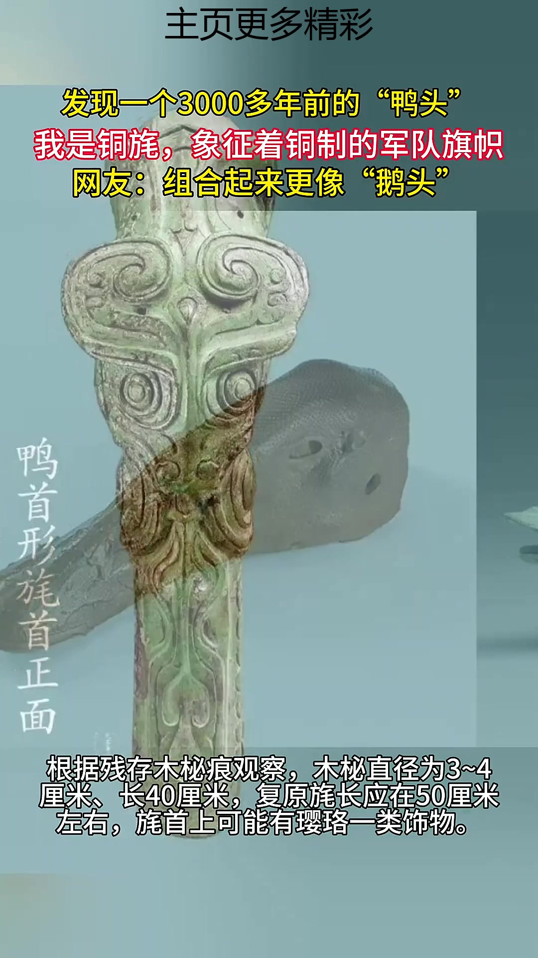 奇葩!发现一个3000多年前的“鸭头”,网友:合起来更像“鹅头”