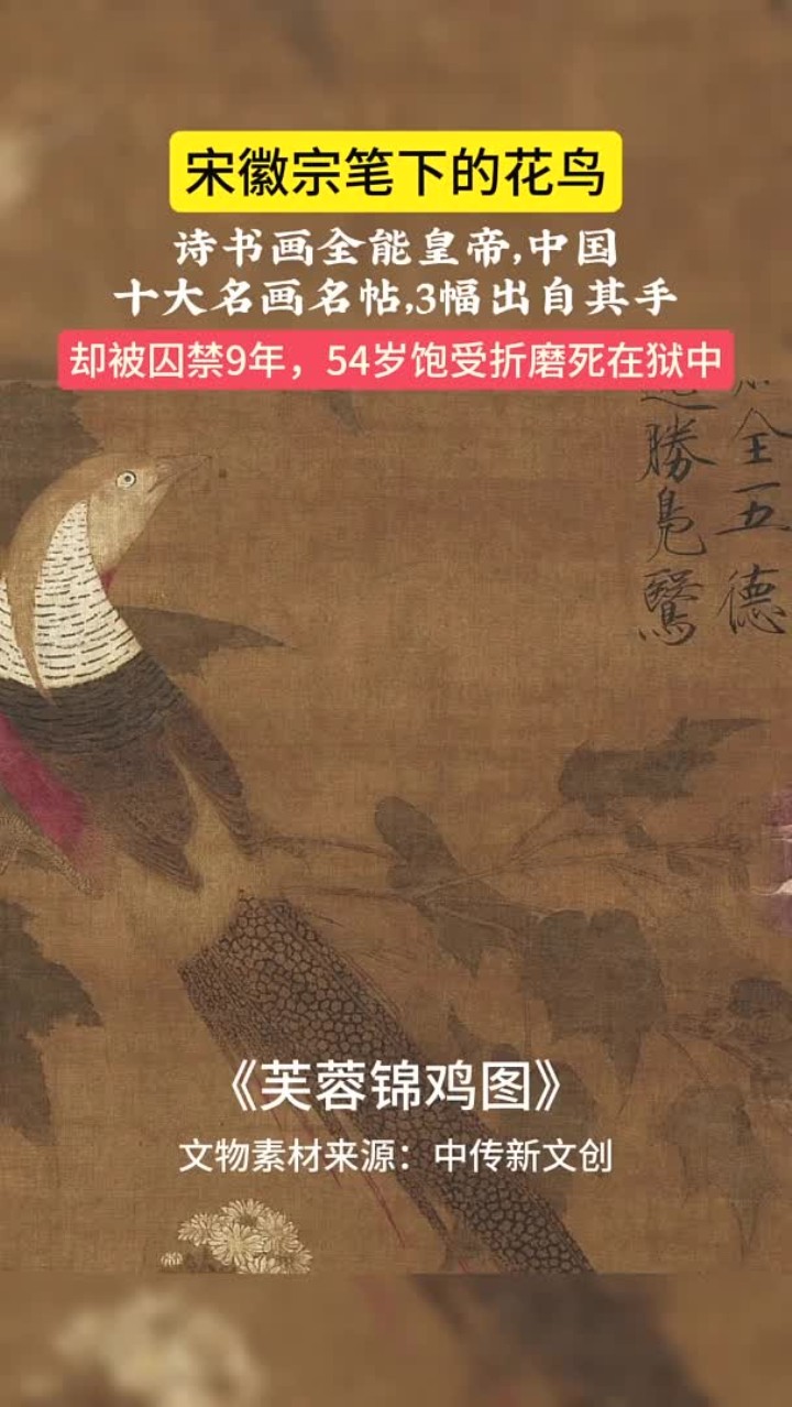 宋徽宗 赵佶《芙蓉锦鸡图》中传新文创-看得见,看得清,看得懂的中华文化数字科技