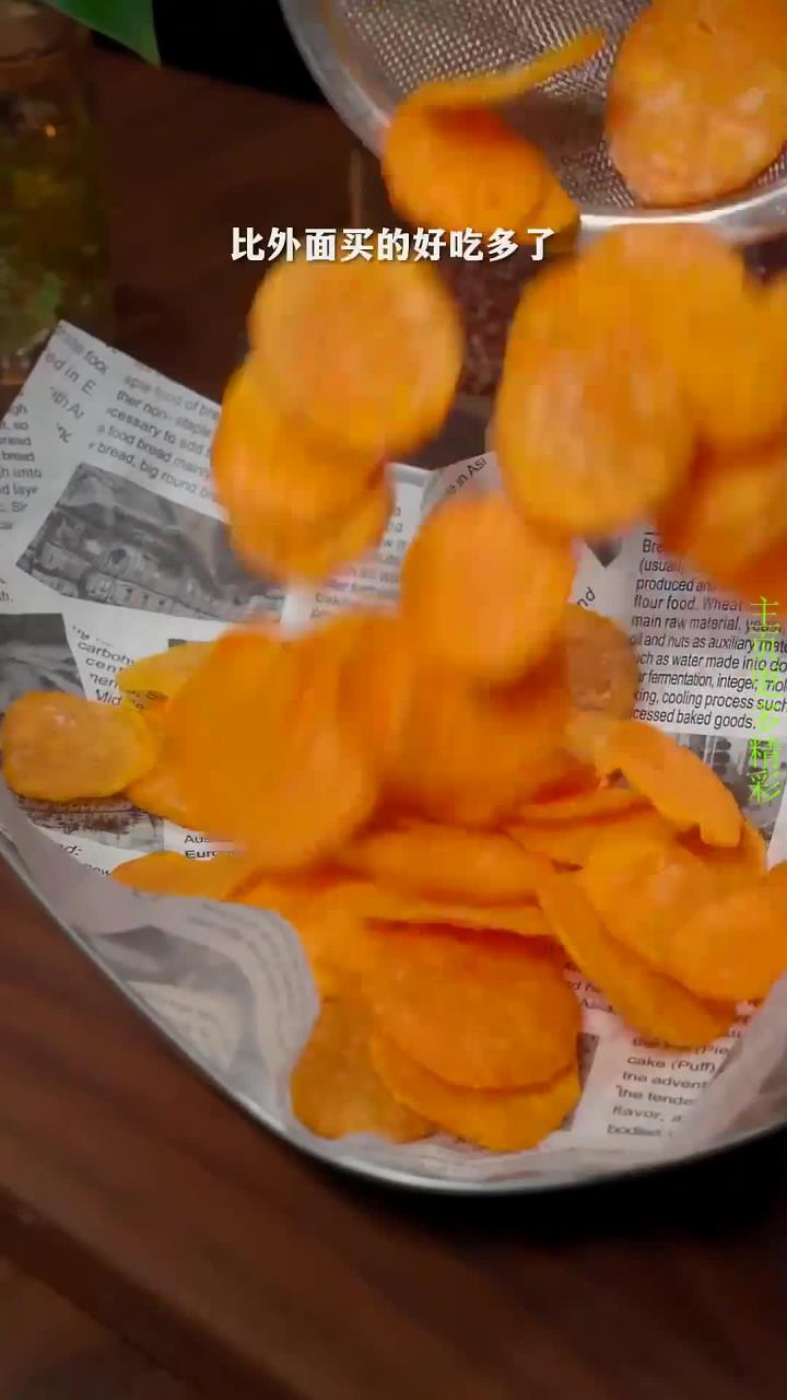 孩子想吃炸薯片,自己在家做,干净又卫生,酥酥脆脆的,放凉了也不回软