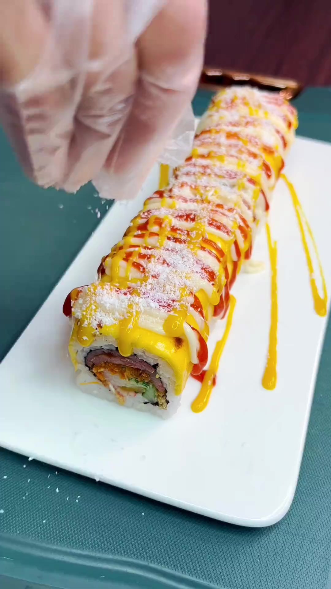 美式培根芝士卷，喜欢口感丰富的寿司一定要试试