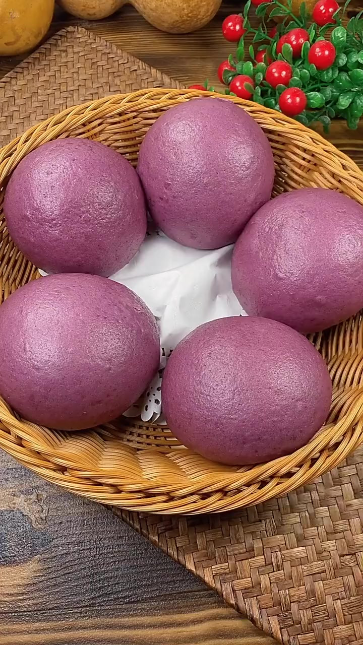 大家快点做起来吧紫薯馒头