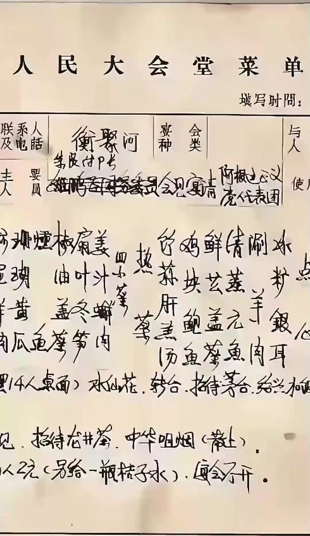 1982年人民大会堂的菜单,这是在欢迎阿根廷代表团的宴会上……,历史解析,历史事件