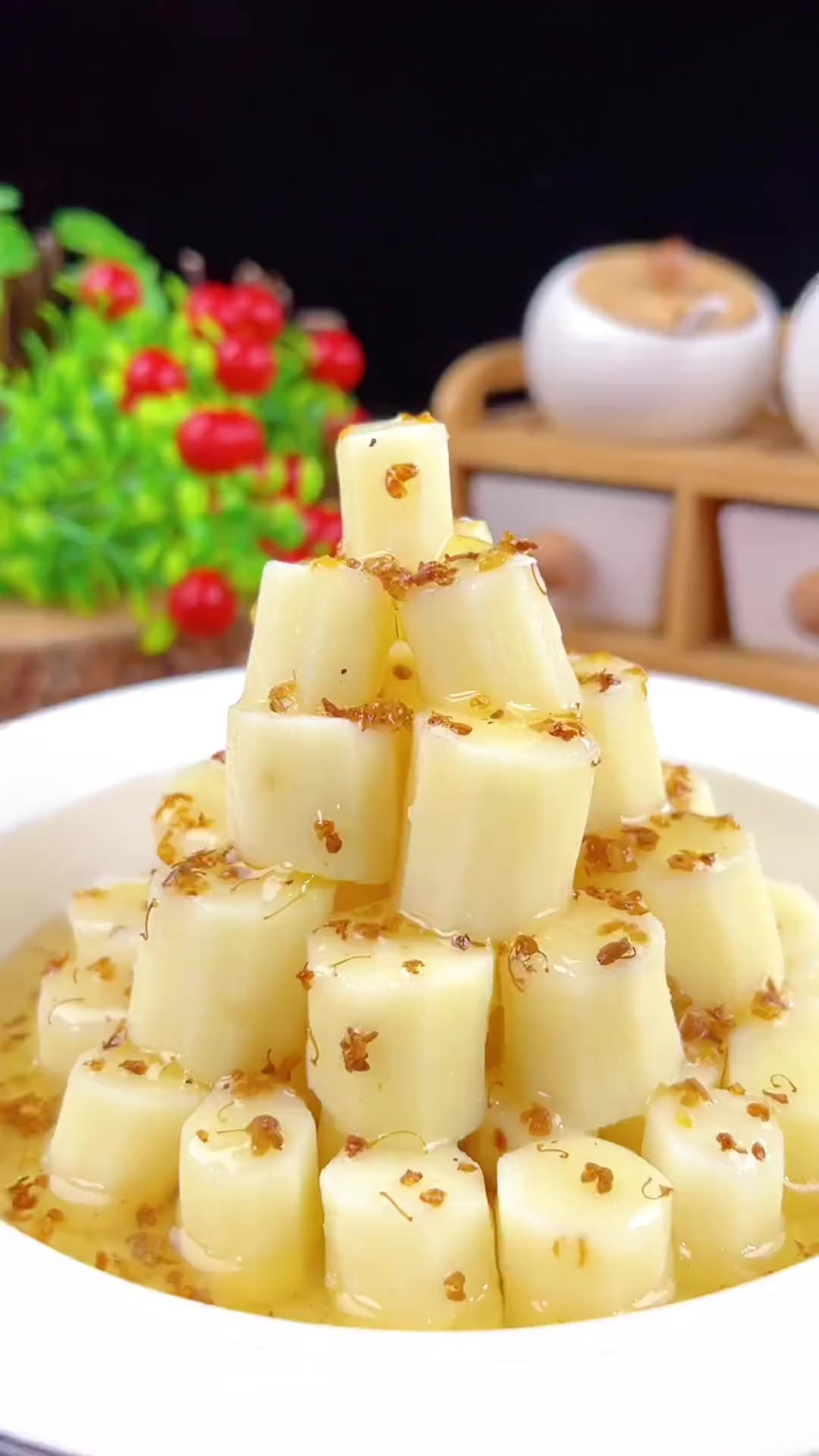 星级酒店的热门凉菜桂花山药，原来做法这么简单～