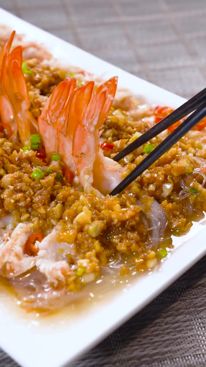 大家快点做起来吧蒜蓉开背虾