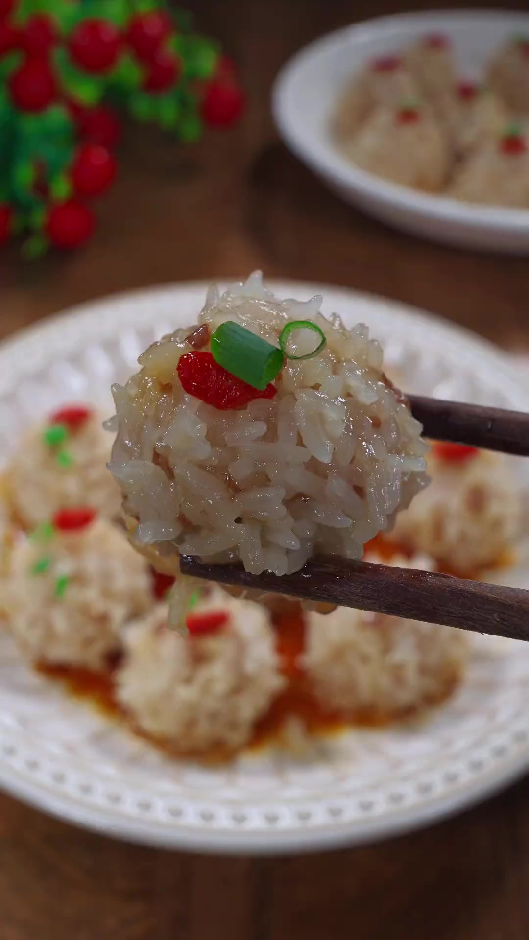 年夜饭菜谱之一珍珠丸子，好看又好吃！