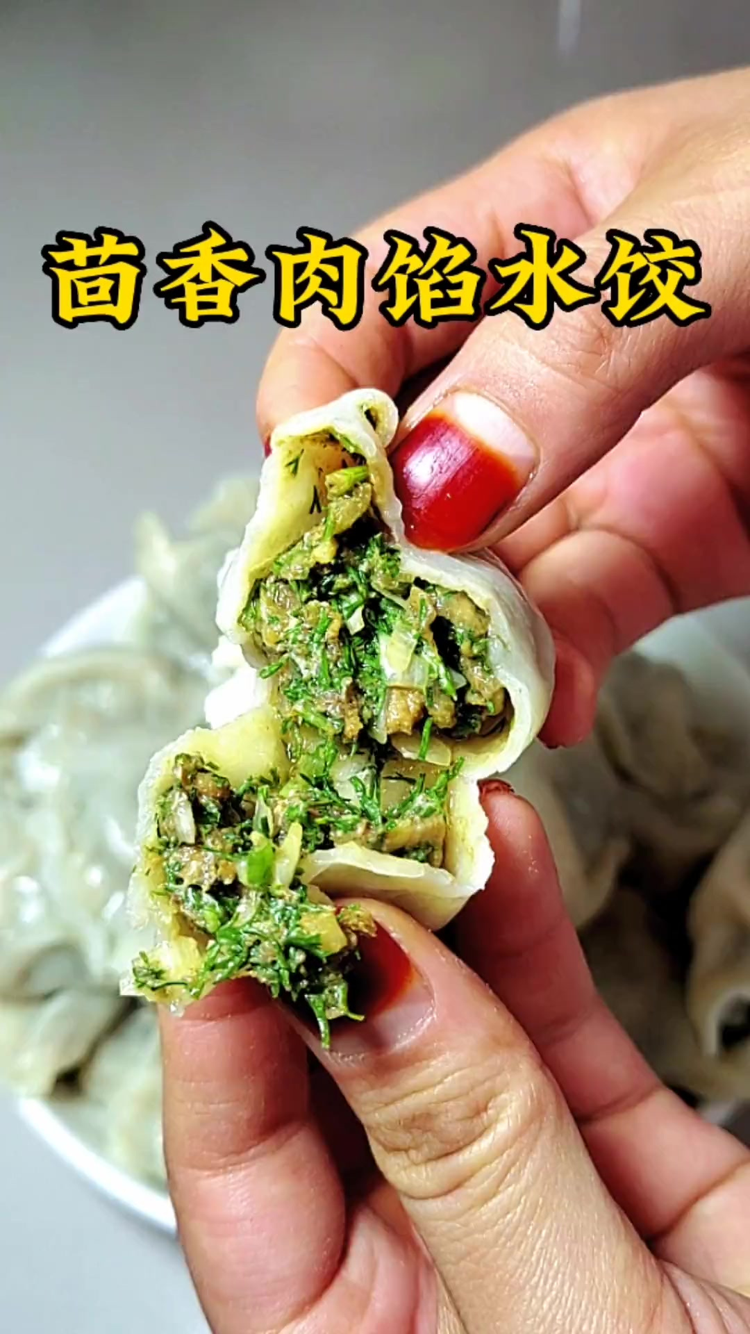 茴香肉馅饺子想吃整起来 翠绿鲜香特别好吃