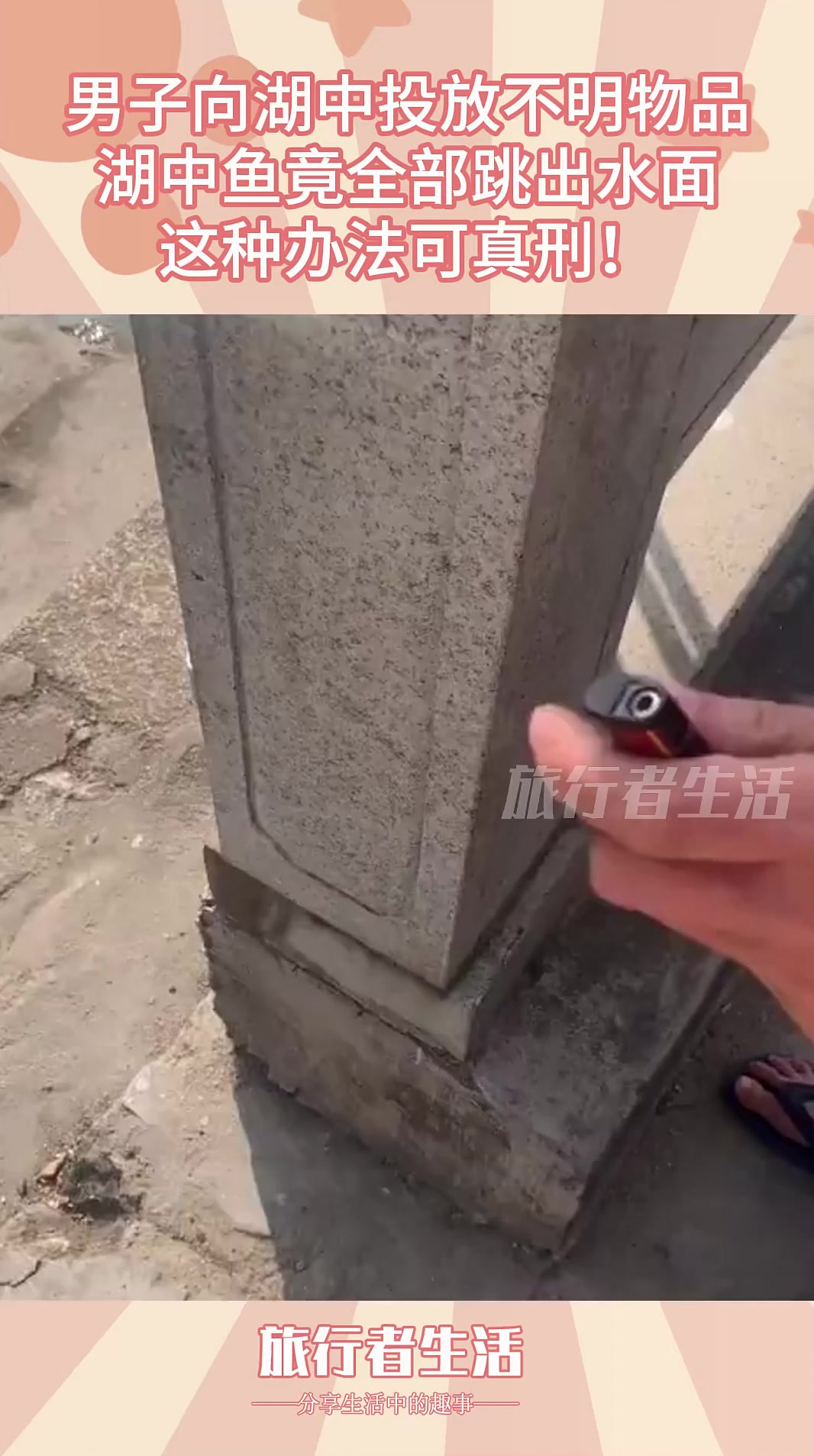 男子向湖中投放不明物品，湖中鱼全部跳出水面，这种办法可真刑！