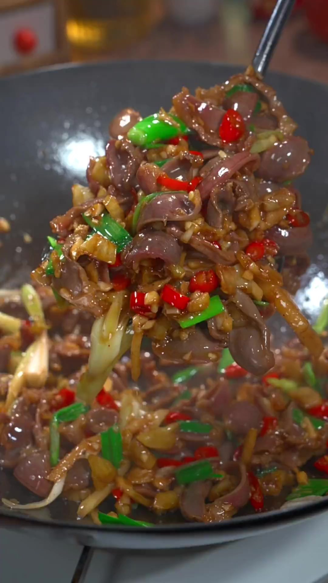 家庭版酸辣鸡胗，又香又脆，下九又下饭