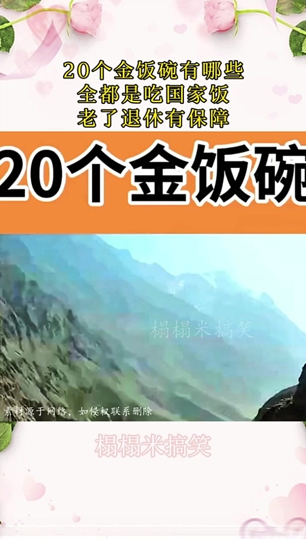 20个金饭碗有哪些,全都是吃国家饭,老了退休有保障!
