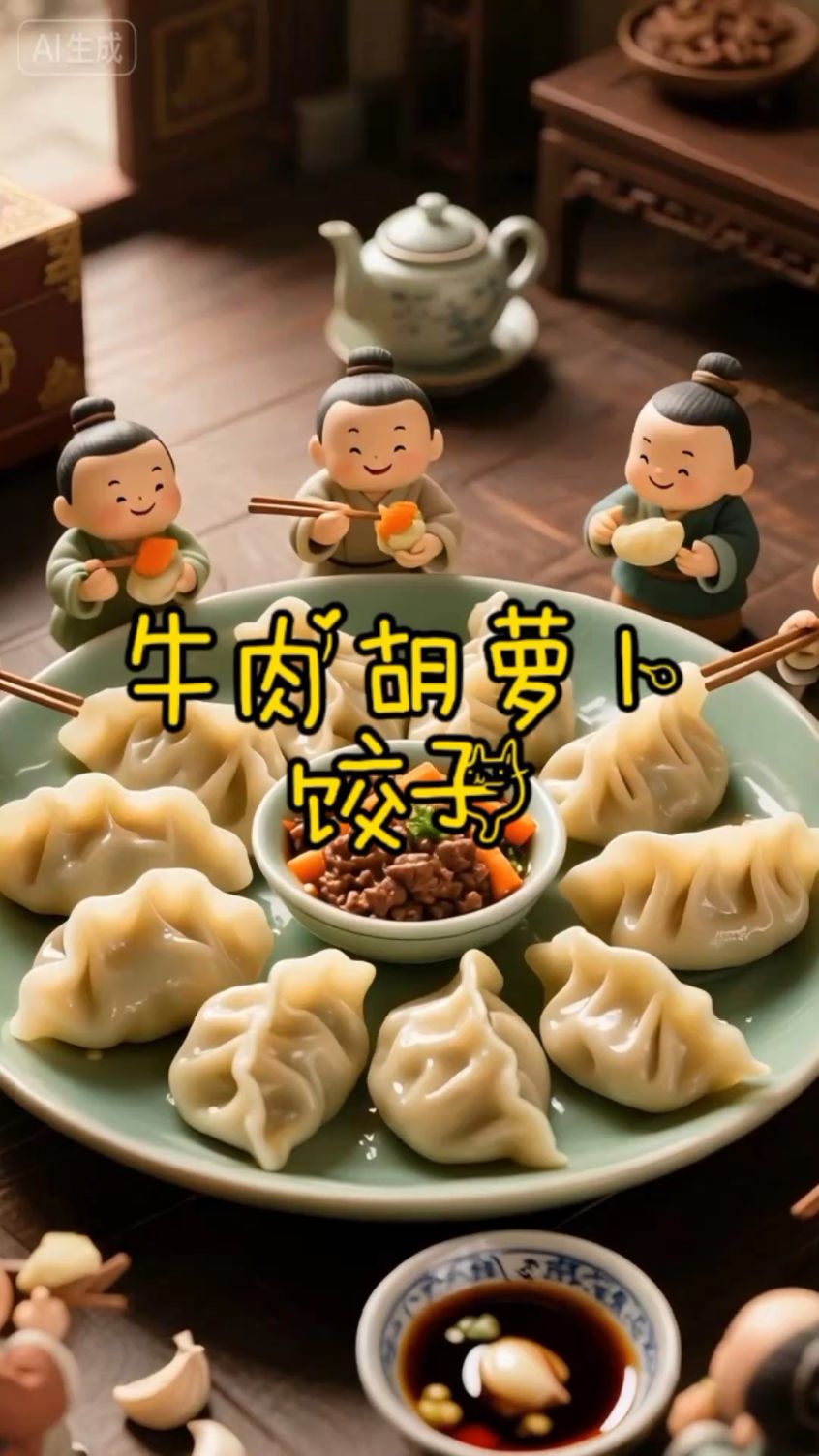小人国的牛肉胡萝卜饺子,香香香!