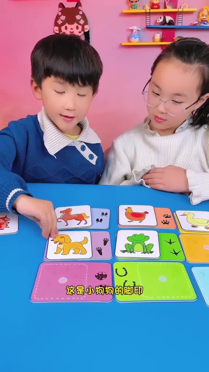 小动物的脚印都拼错了,姐姐来教弟弟认识小动物