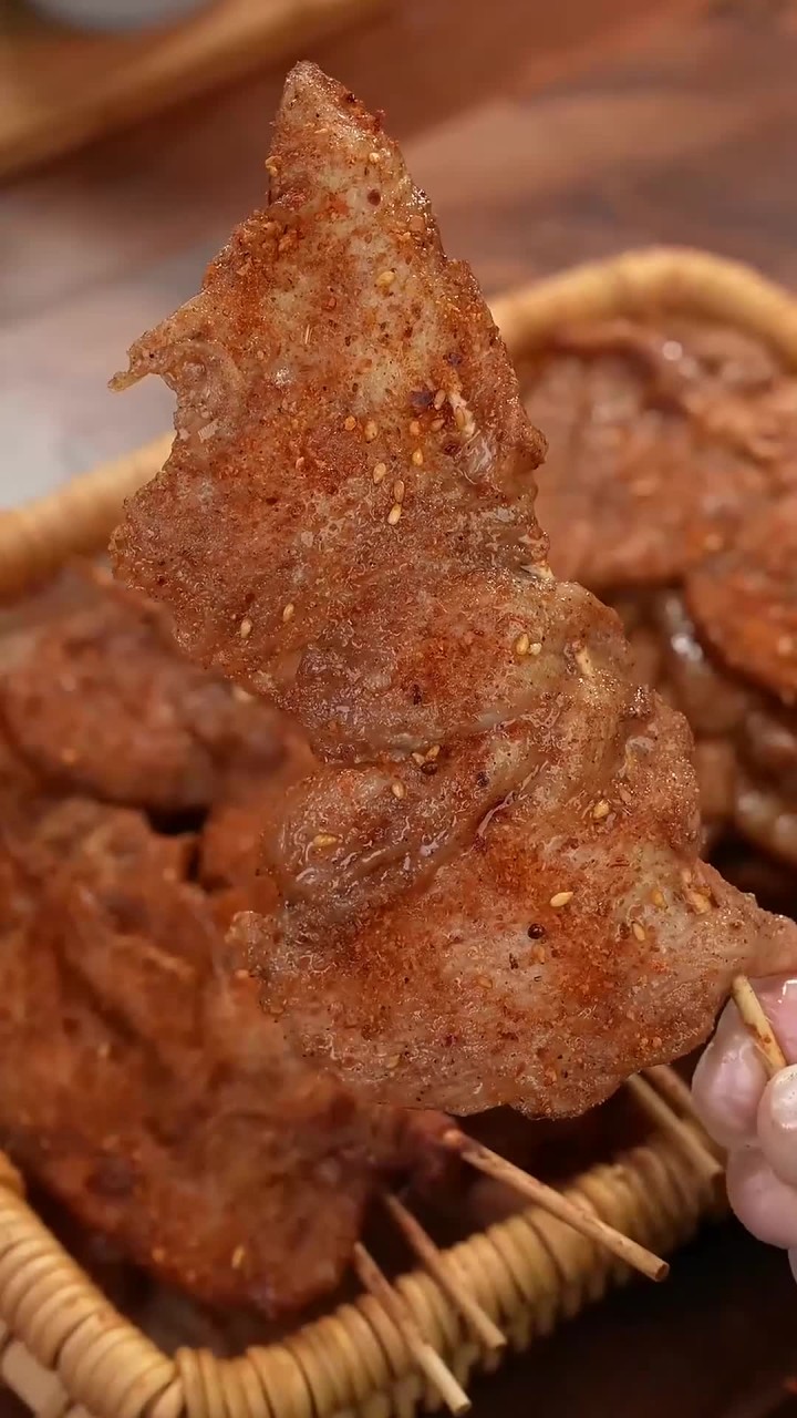 挑战不用油炸也能做里脊肉串,学会了从此里脊肉串自由