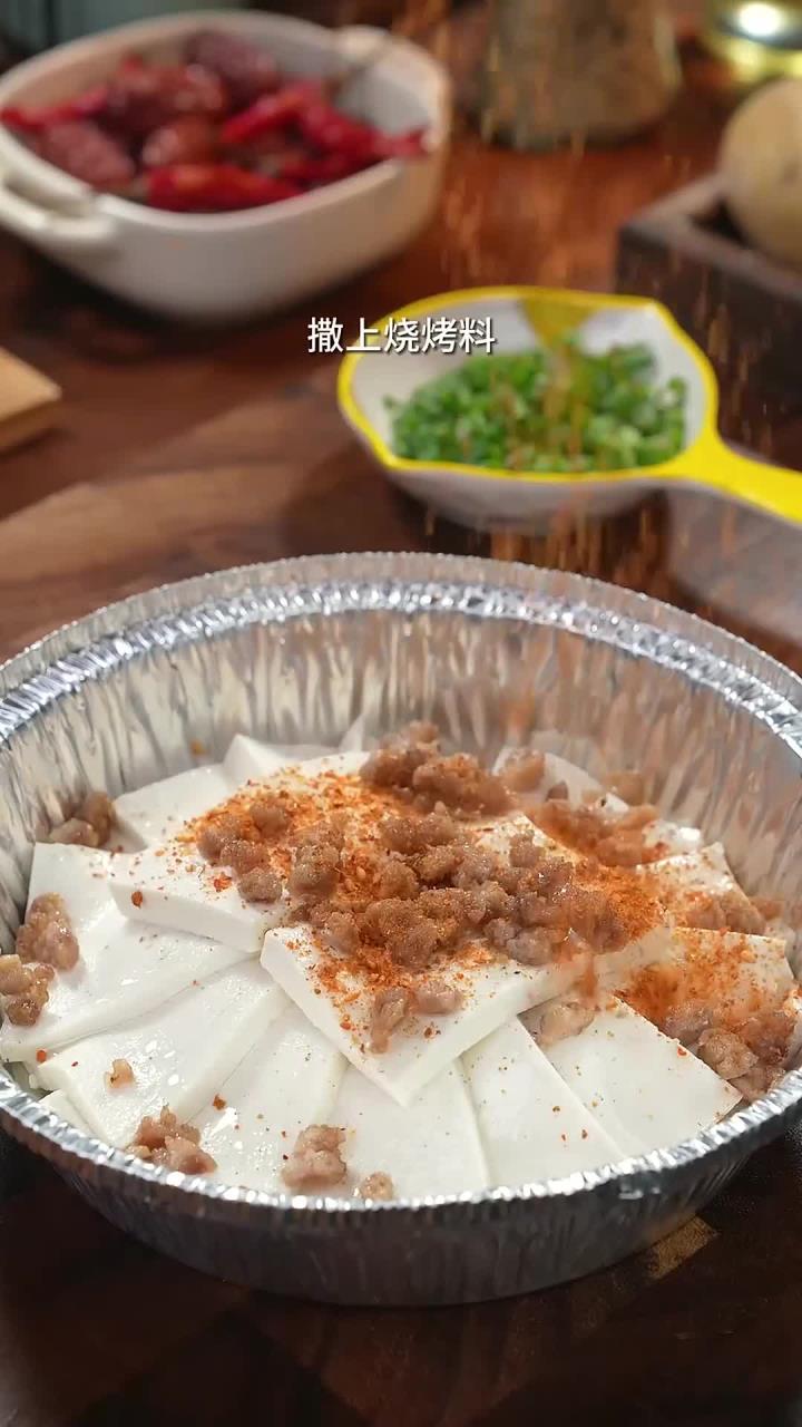 下班几分钟轻松搞定的空气炸锅烤豆腐,外焦里嫩的根本不够吃