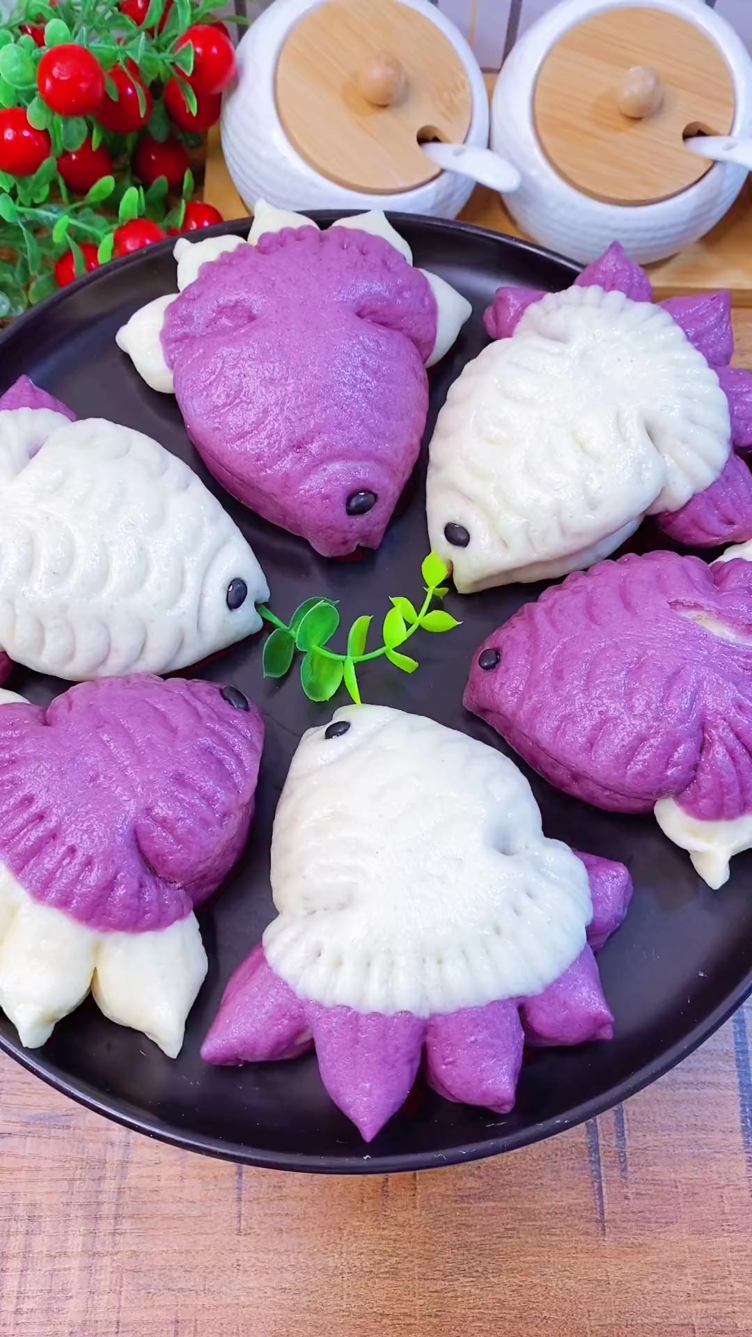 小金鱼花样馒头这样做～