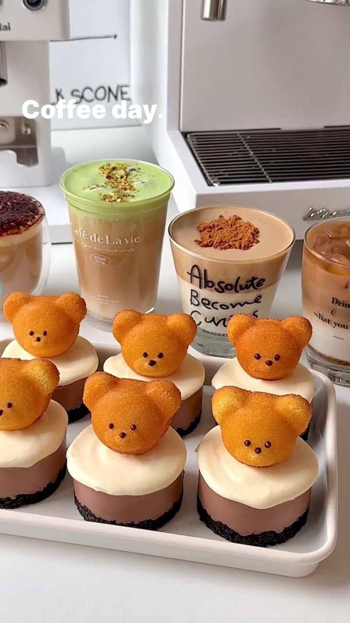 宅家咖啡馆_小熊咖啡慕斯蛋糕超治愈！今天做了浓郁丝滑的