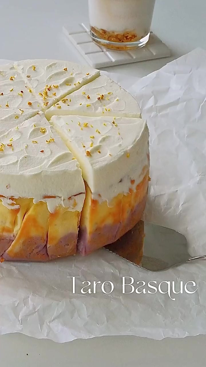 奶香绵密桂花芋泥巴斯克真的巨好吃!