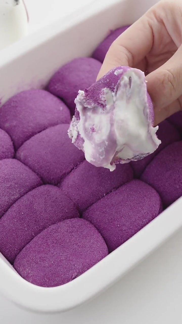 免烤箱甜品,芋泥糯米糍,一次成功有手就行