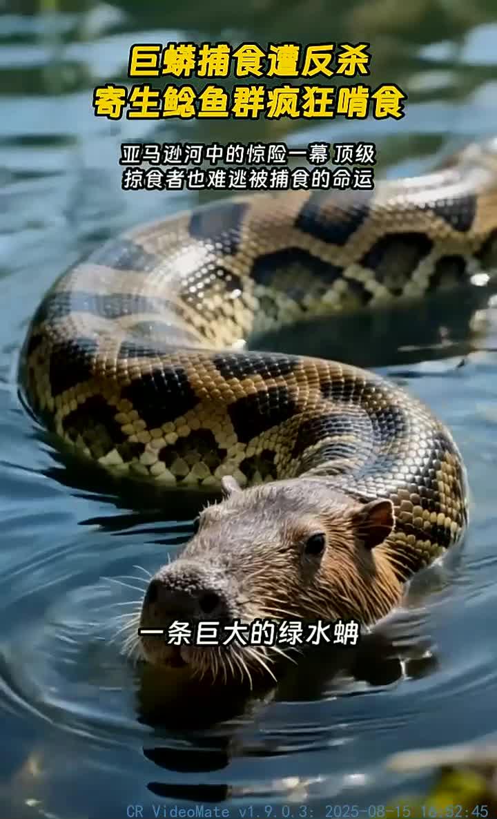 巨蟒猎杀失败被寄生鲶鱼群疯狂袭击