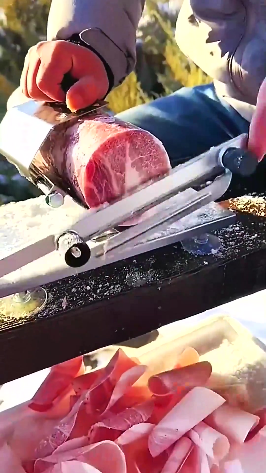  这人太聪明了,切羊肉片儿机
