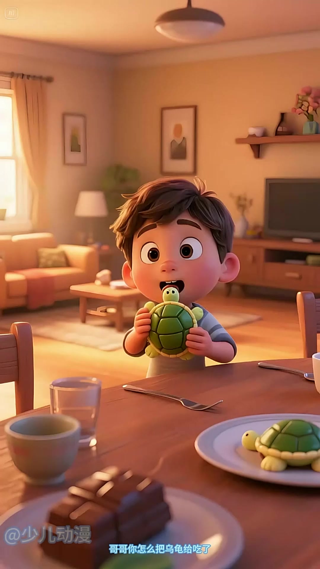 妹妹居然咬乌龟