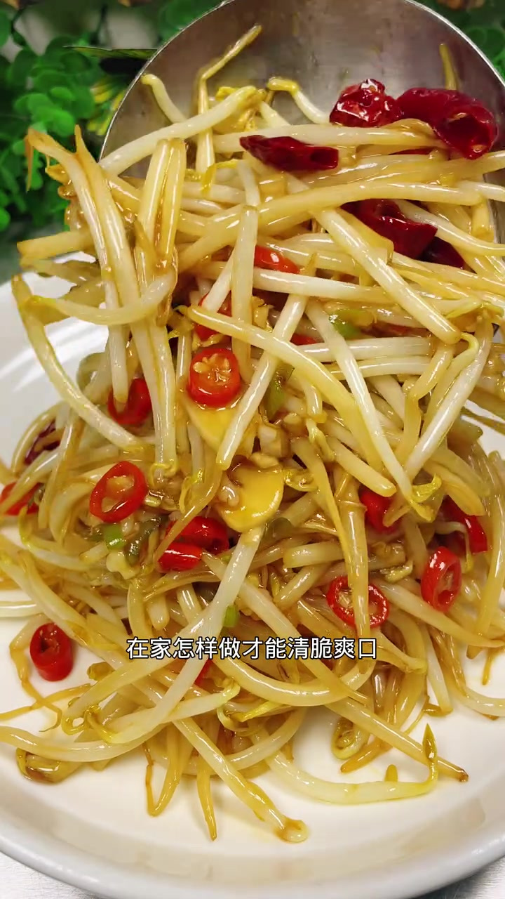酸辣绿豆芽，美味家常菜，动手做更美味