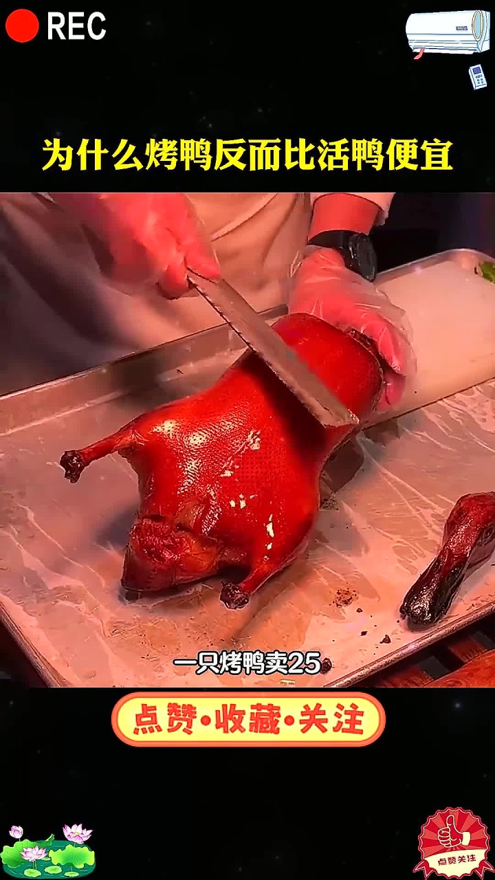 活鸭卖60,烤鸭卖25,为什么加工后还便宜了?