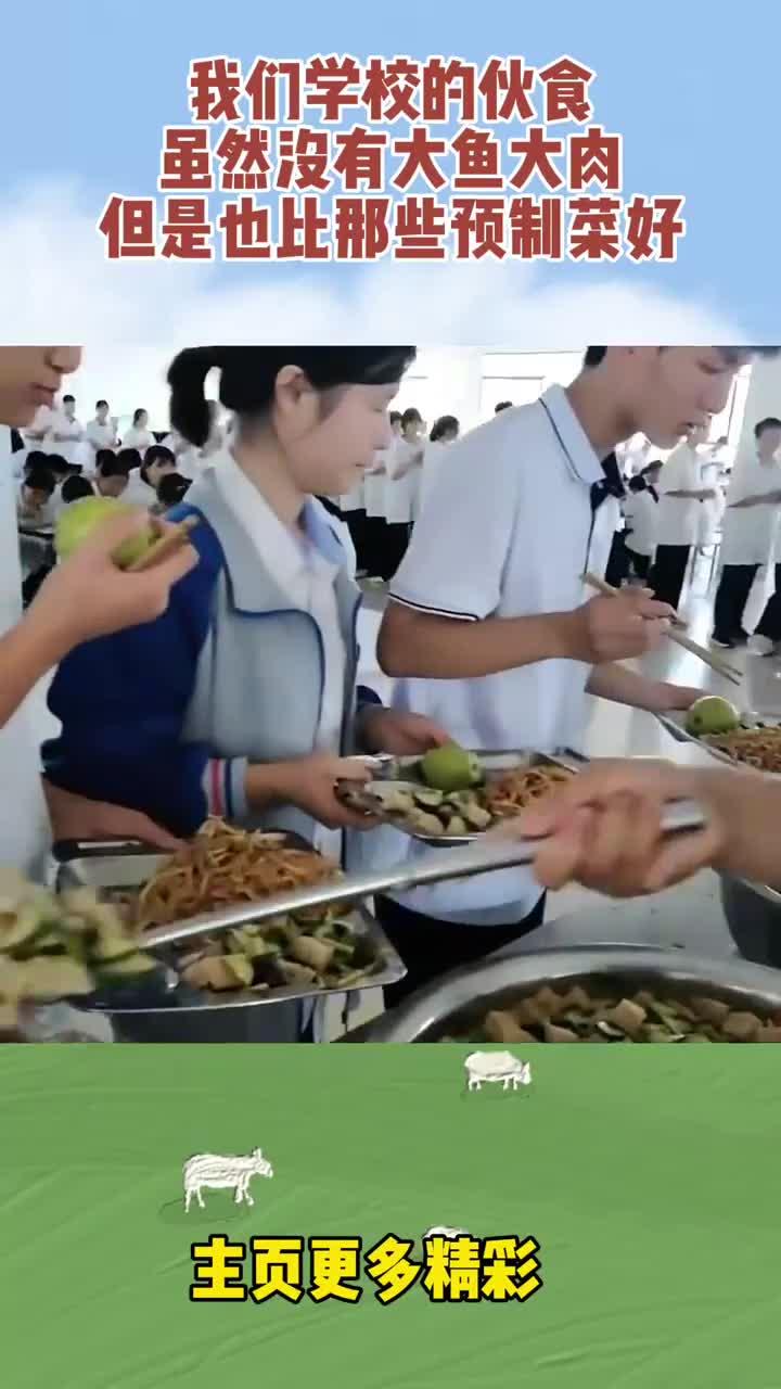 我们学校的伙食,虽然没有大鱼大肉,但是也比那些预制菜好