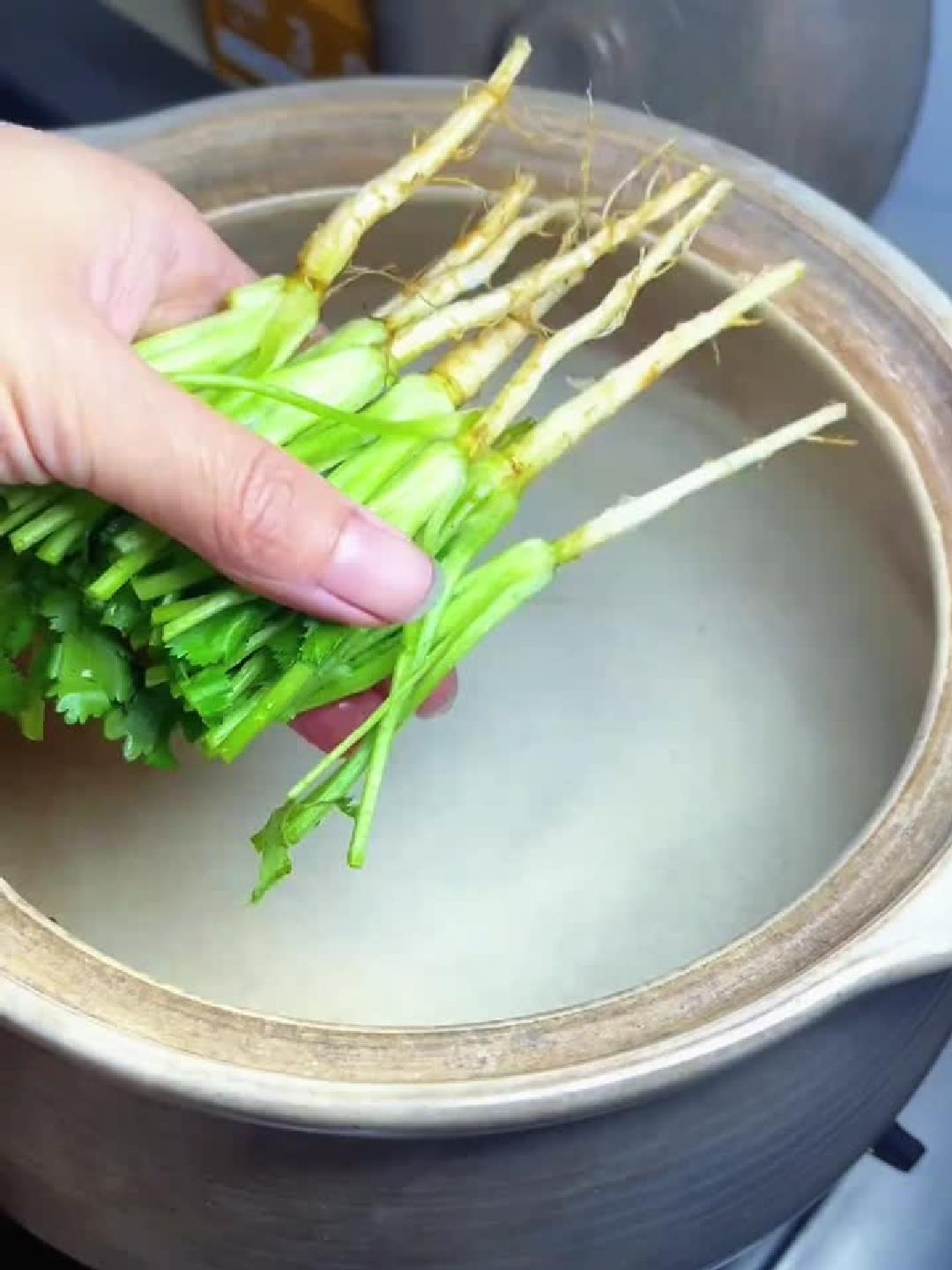 香菜根煮水养生妙用,健康喝出来!