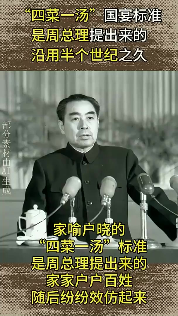 “四菜一汤”国宴标准，是周总提出来的，沿用半个世纪之久