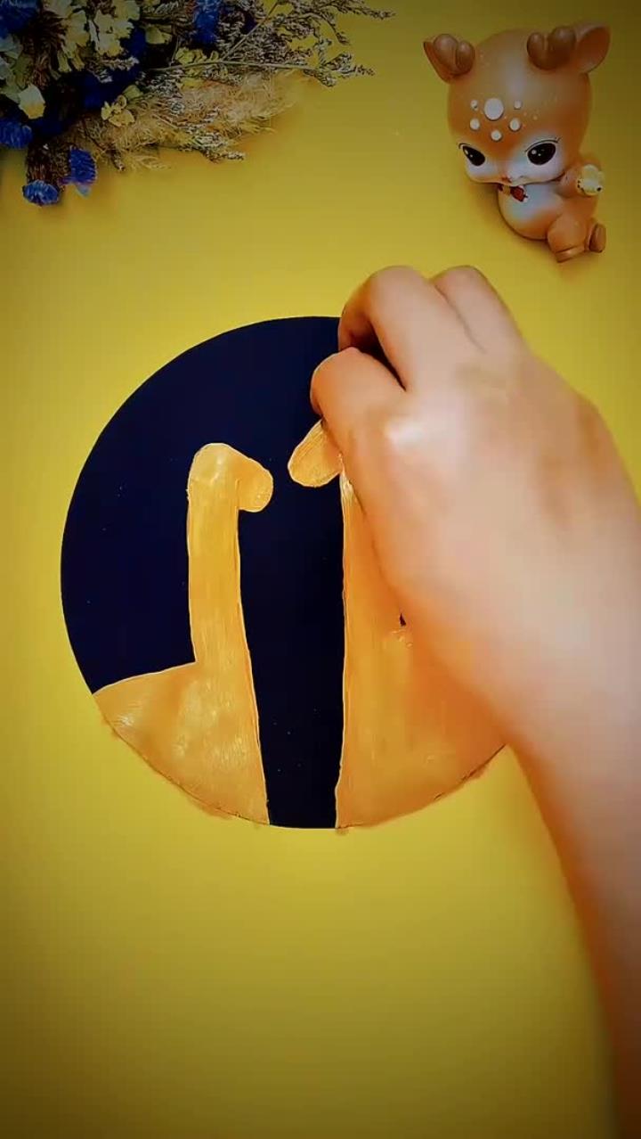 长颈鹿的简单画法 一看就会哦 手工 育儿 创意画 画画 绘画 创意美术 儿童画
