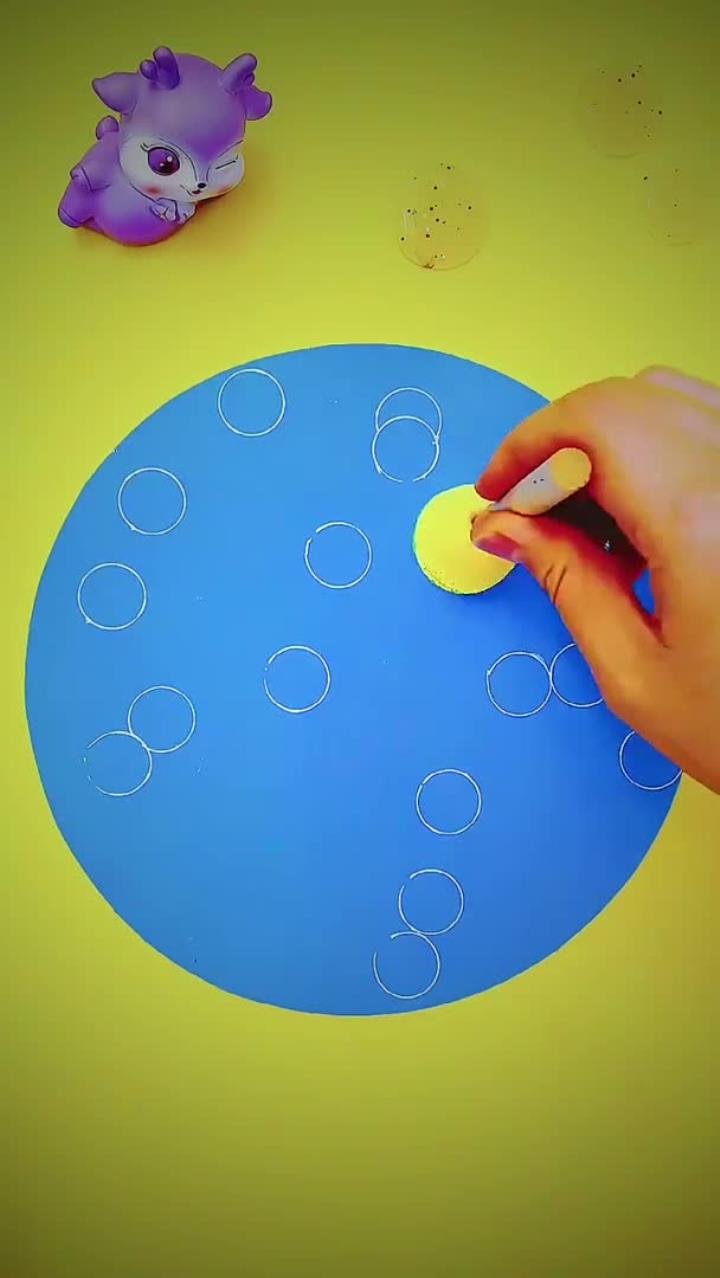创意丙烯画:拓印小丑鱼 一看就会哦 亲子 育儿 手工画 绘画 艺术 才艺 创意美术 丙烯
