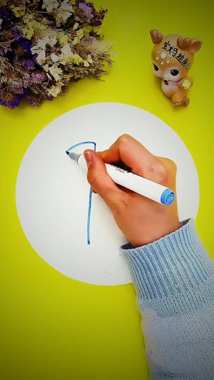 简笔画:字母R创意一对可爱小人……情侣小人 马克笔儿童画 马克笔手绘 画画 绘画 创意