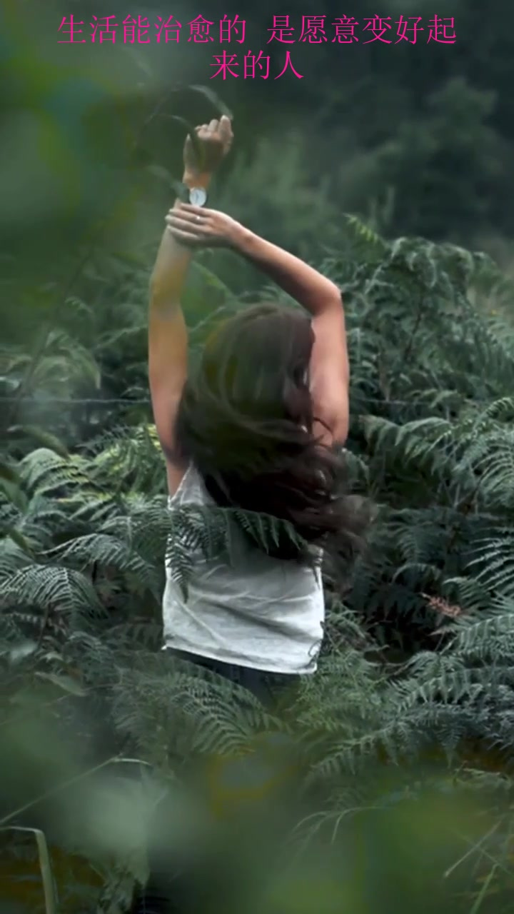 夏日旅游,树林绿丛人物女生背影剪影摄影 免费可商用素材 快