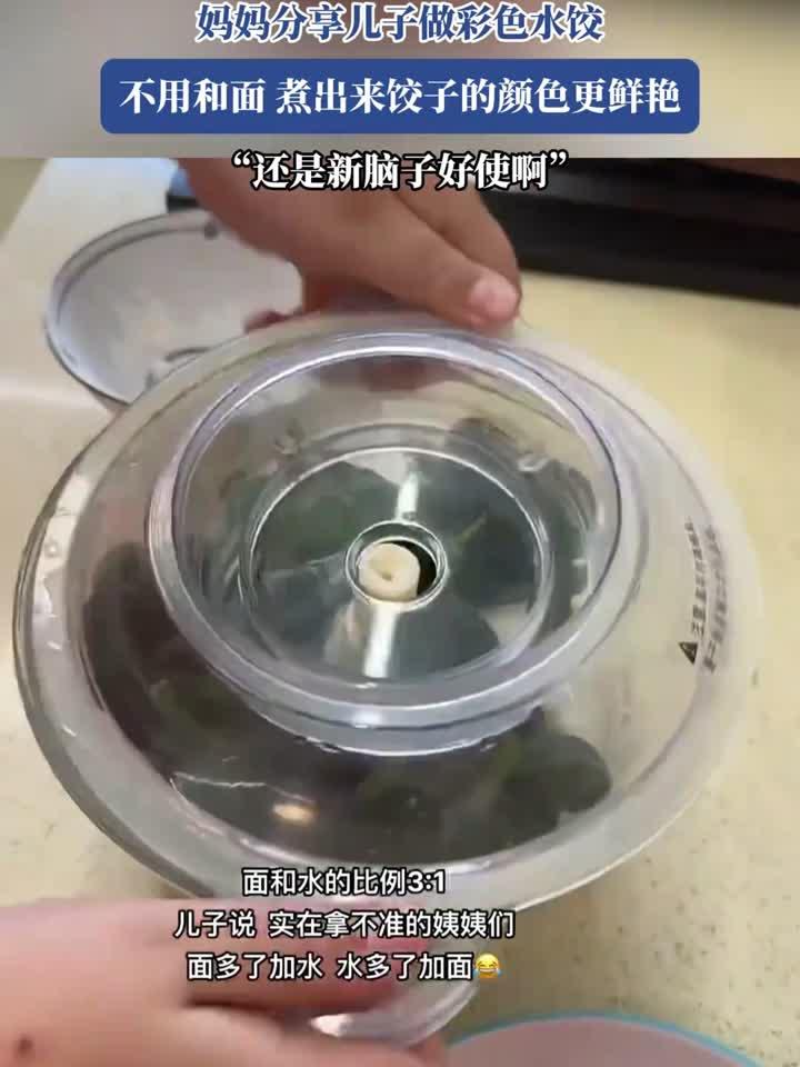 妈妈分享儿子做彩色水饺:不用和面,煮出来饺子的颜色更鲜艳