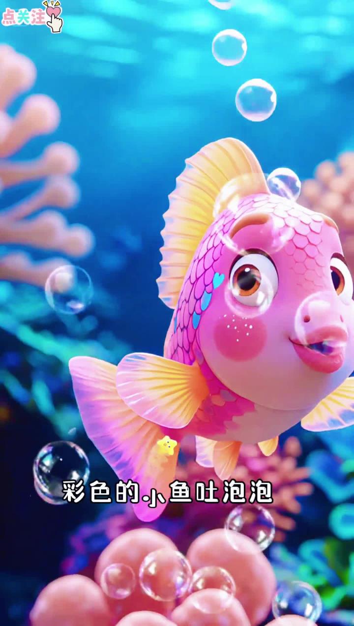 可爱的小鱼吐泡泡喽