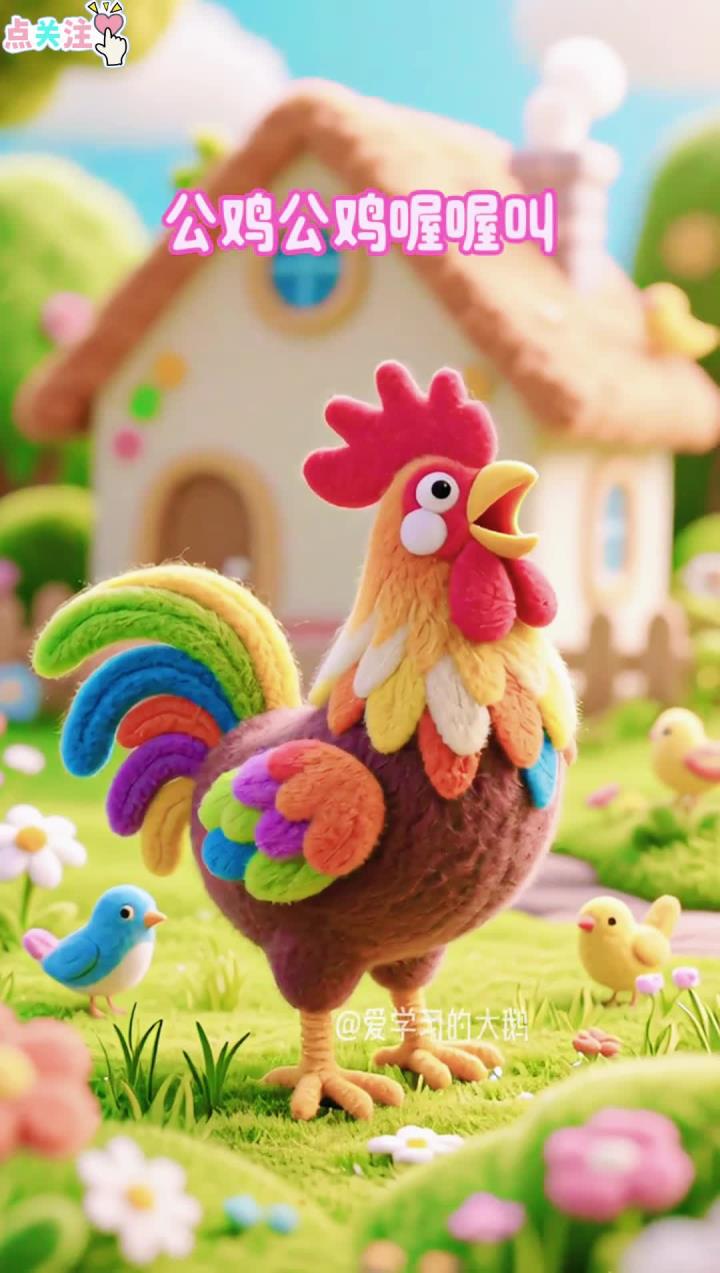 启蒙早教儿歌《奇妙的动物世界》,公鸡公鸡喔喔叫,吵醒可爱大熊猫,儿童启蒙早教儿歌