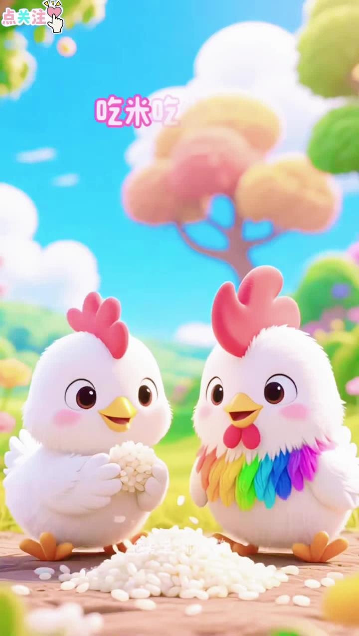 早教启蒙儿歌《小鸡吃米》，小鸡吃米吃米吃米，儿童启蒙早教儿歌，好听的儿歌，0-3岁