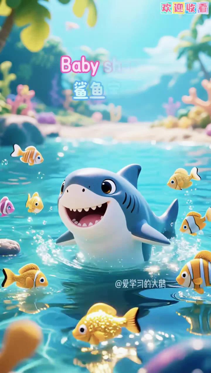 启蒙早教儿歌《baby shark》,鲨鱼宝宝儿歌,鲨鱼宝宝嘟嘟嘟,儿童启蒙早教儿歌,好听