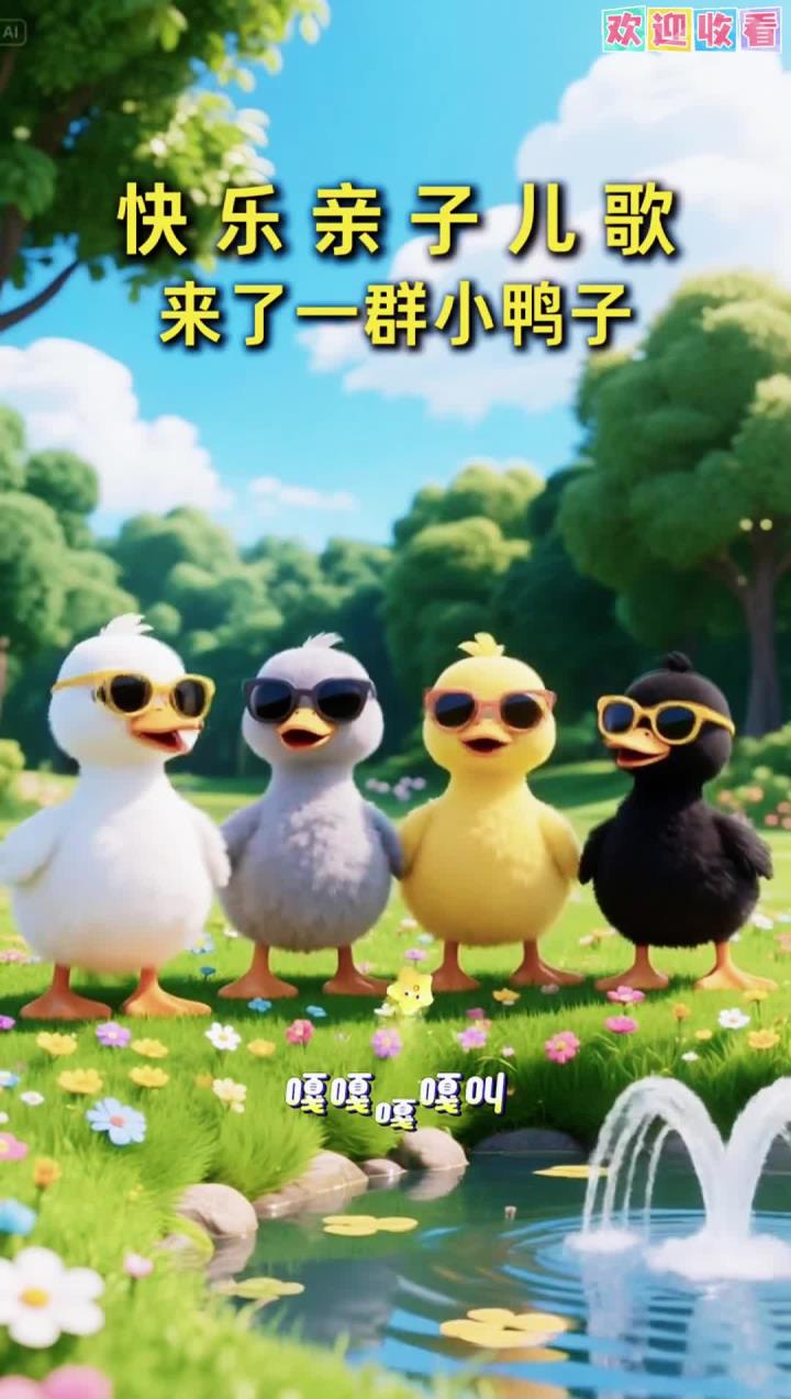 来了一群又酷又可爱的小鸭子哦！亲子互动 律动儿歌