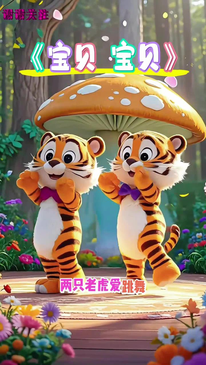 启蒙早教儿歌《宝贝 宝贝》两只老虎爱跳舞,小兔子乖乖拔萝卜,我和小鸭子学走路,童
