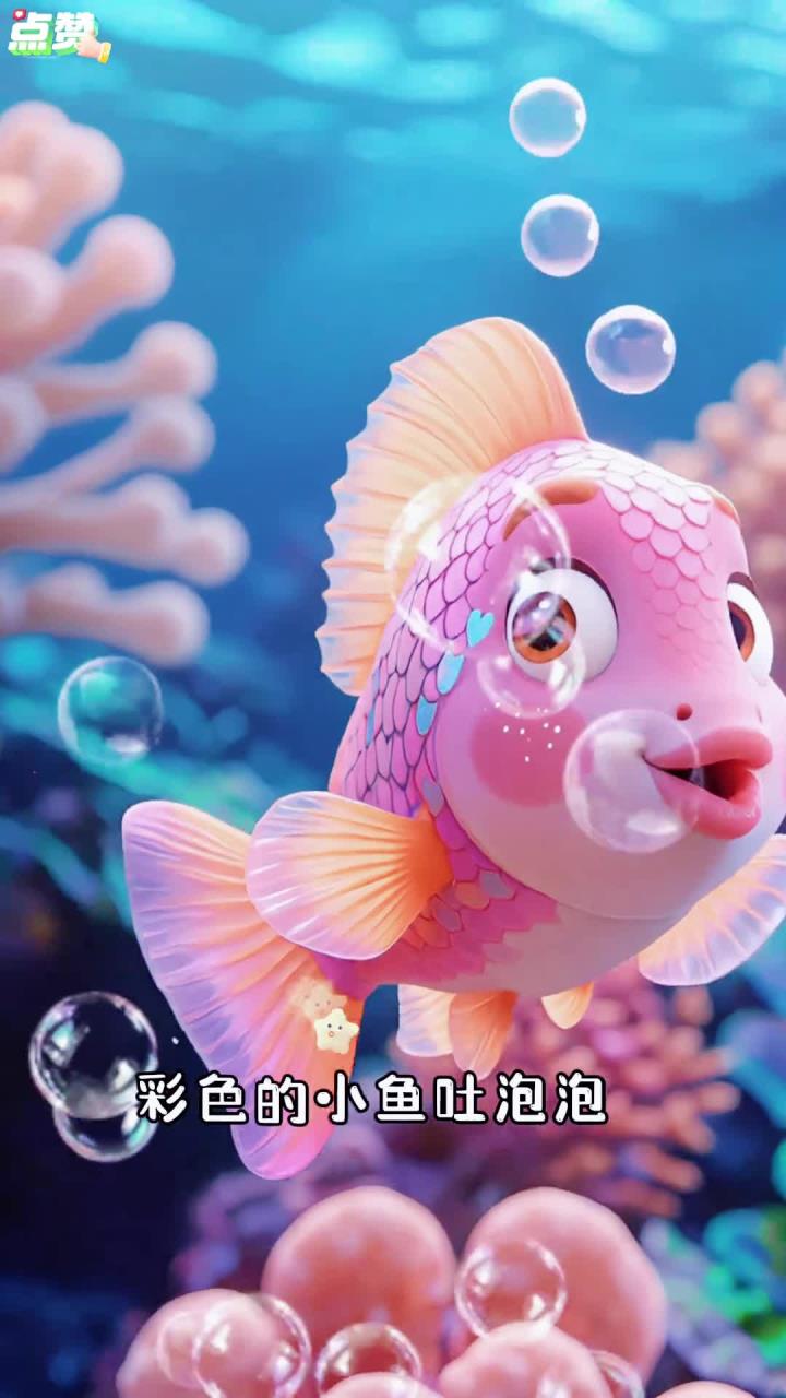 可爱的小鱼吐泡泡喽