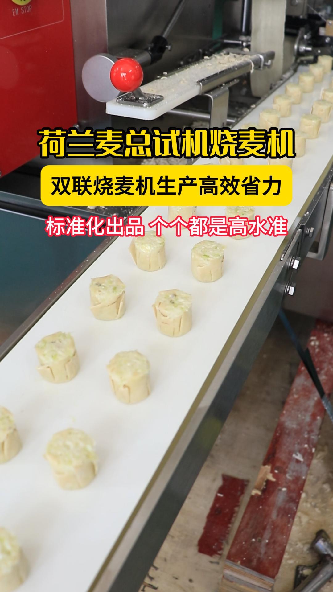 荷兰麦总试机烧卖成型机,全自动双联生产,产量大效率高