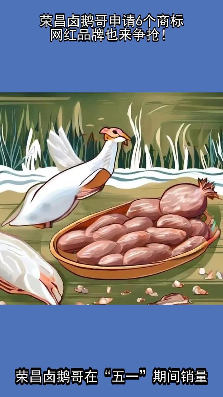 荣昌卤鹅哥申请6个商标,网红品牌也来争抢!