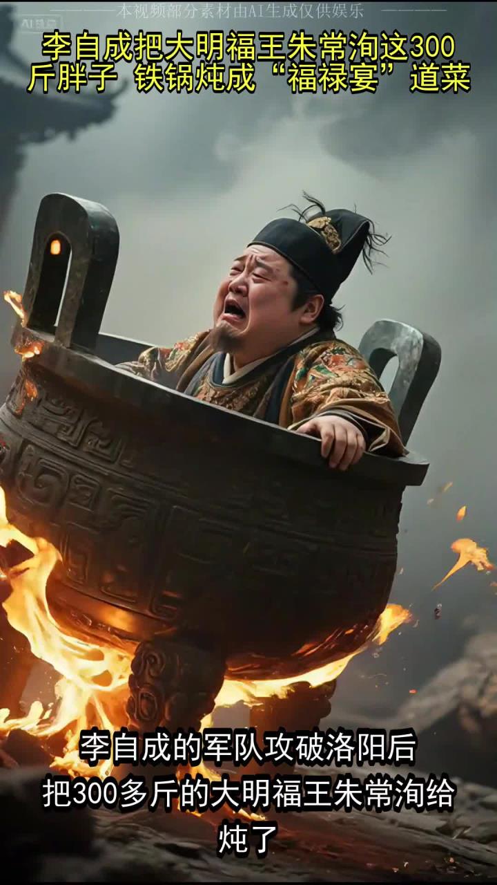 李自成把大明福王朱常洵这300斤胖子 铁锅炖成“福禄宴”道菜