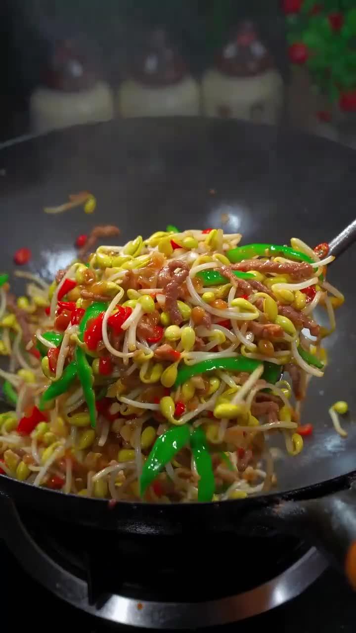 豆芽爽脆肉丝滑嫩,一起炒太好吃了